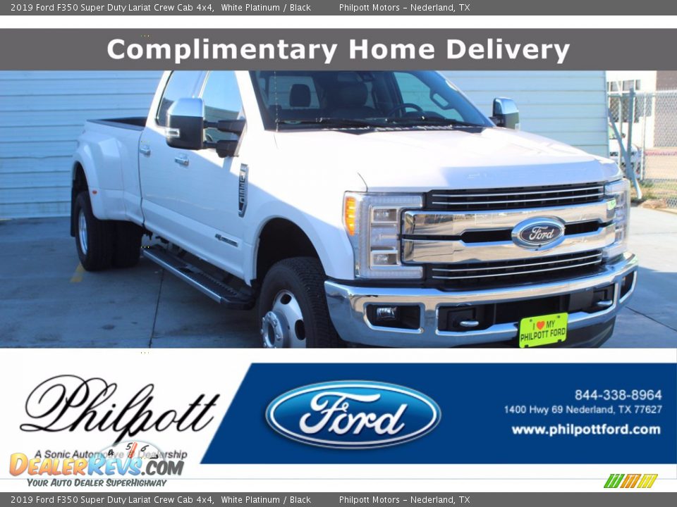 2019 Ford F350 Super Duty Lariat Crew Cab 4x4 White Platinum / Black Photo #1