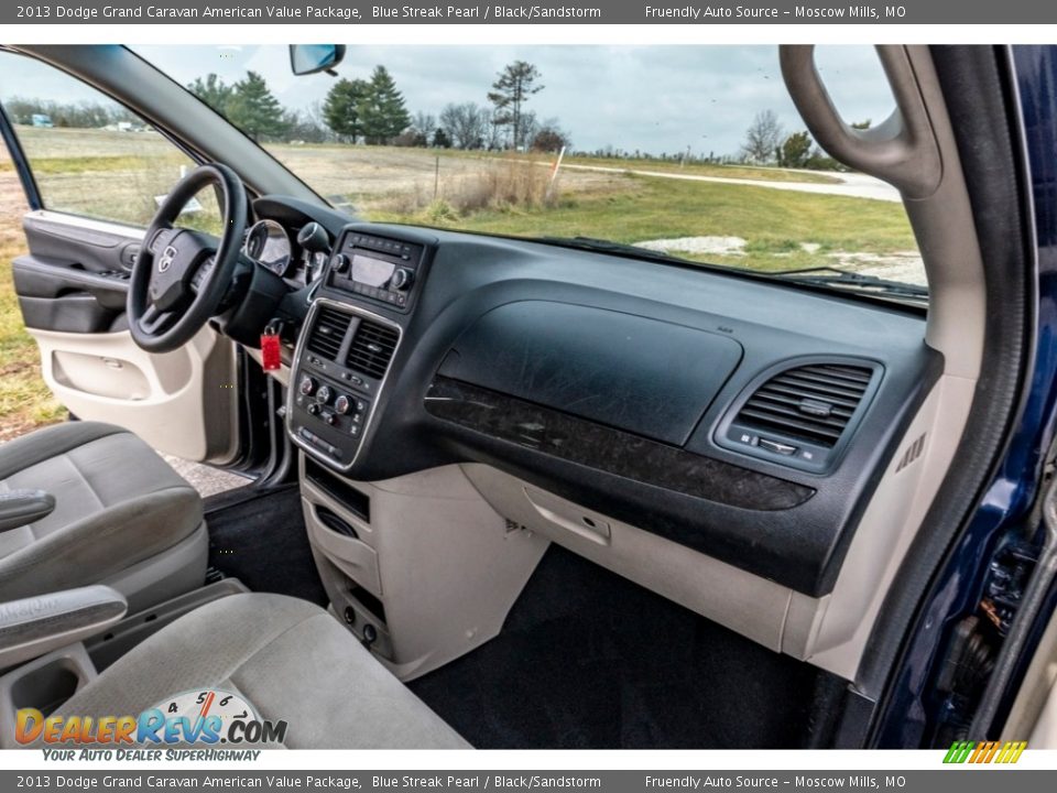 2013 Dodge Grand Caravan American Value Package Blue Streak Pearl / Black/Sandstorm Photo #26