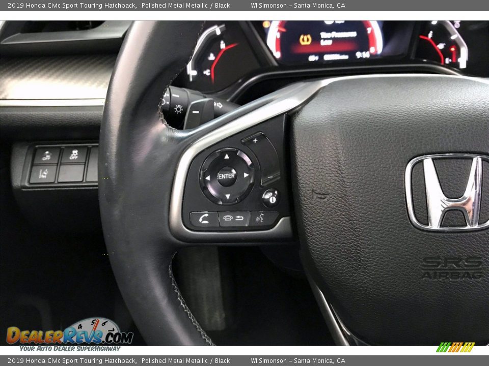 2019 Honda Civic Sport Touring Hatchback Polished Metal Metallic / Black Photo #21