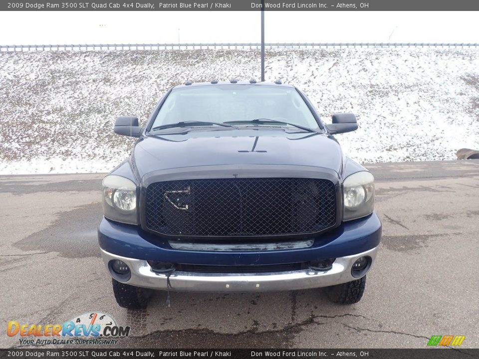 2009 Dodge Ram 3500 SLT Quad Cab 4x4 Dually Patriot Blue Pearl / Khaki Photo #3