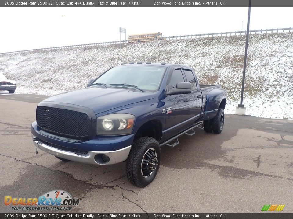 2009 Dodge Ram 3500 SLT Quad Cab 4x4 Dually Patriot Blue Pearl / Khaki Photo #5