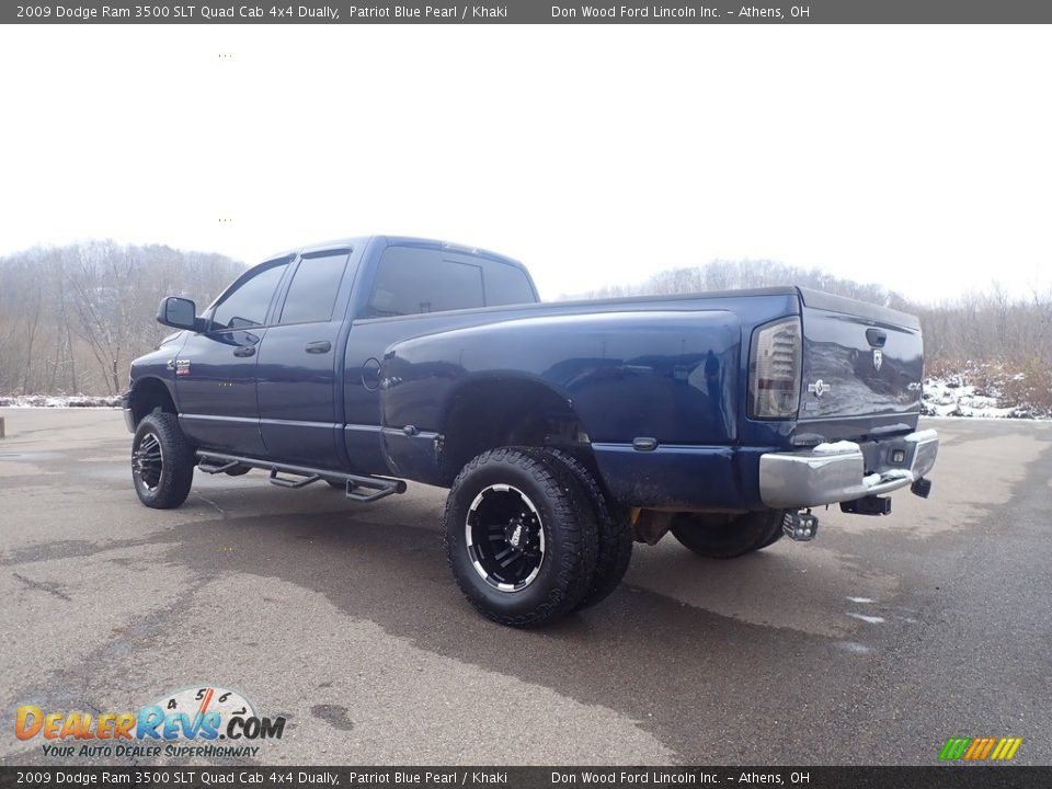 2009 Dodge Ram 3500 SLT Quad Cab 4x4 Dually Patriot Blue Pearl / Khaki Photo #7