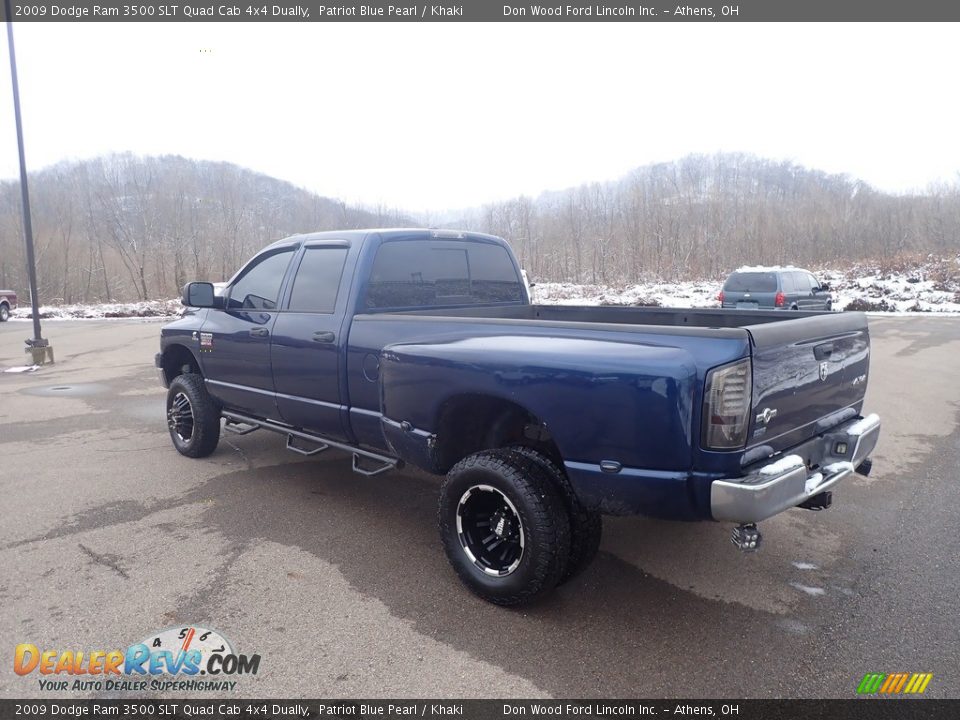 2009 Dodge Ram 3500 SLT Quad Cab 4x4 Dually Patriot Blue Pearl / Khaki Photo #8