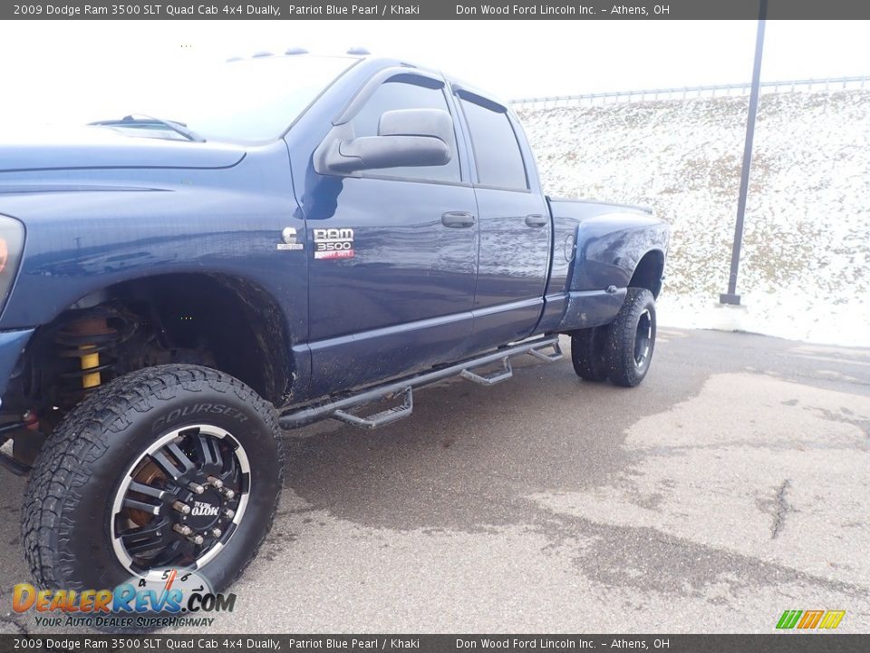 2009 Dodge Ram 3500 SLT Quad Cab 4x4 Dually Patriot Blue Pearl / Khaki Photo #9