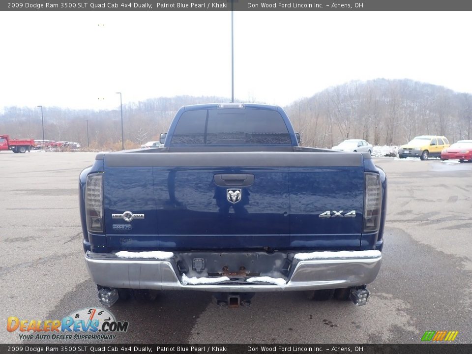 2009 Dodge Ram 3500 SLT Quad Cab 4x4 Dually Patriot Blue Pearl / Khaki Photo #10