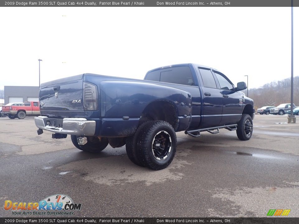 2009 Dodge Ram 3500 SLT Quad Cab 4x4 Dually Patriot Blue Pearl / Khaki Photo #12