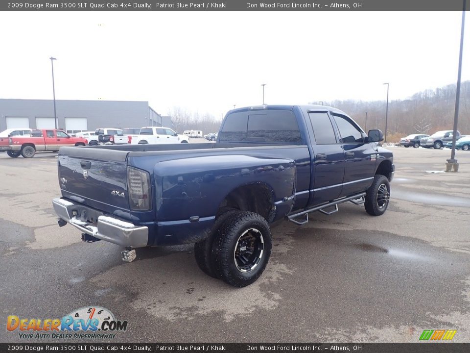 2009 Dodge Ram 3500 SLT Quad Cab 4x4 Dually Patriot Blue Pearl / Khaki Photo #13
