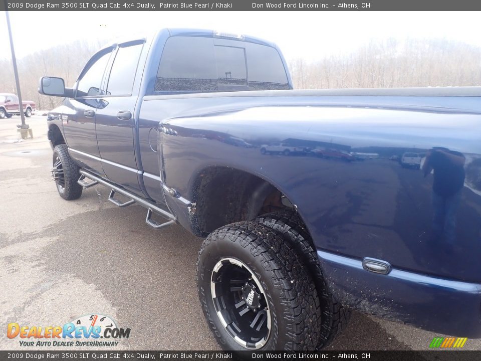 2009 Dodge Ram 3500 SLT Quad Cab 4x4 Dually Patriot Blue Pearl / Khaki Photo #14