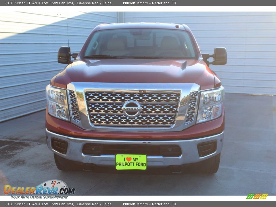 2018 Nissan TITAN XD SV Crew Cab 4x4 Cayenne Red / Beige Photo #3