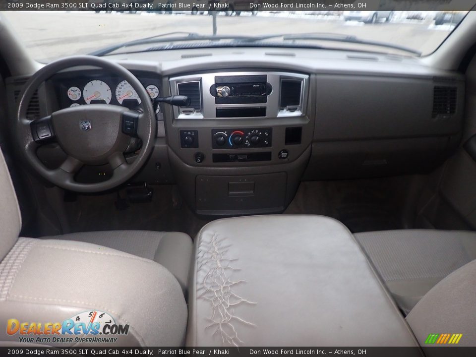 2009 Dodge Ram 3500 SLT Quad Cab 4x4 Dually Patriot Blue Pearl / Khaki Photo #20