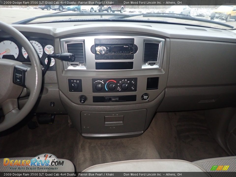 2009 Dodge Ram 3500 SLT Quad Cab 4x4 Dually Patriot Blue Pearl / Khaki Photo #21
