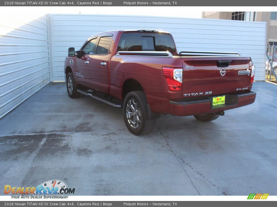 2018 Nissan TITAN XD SV Crew Cab 4x4 Cayenne Red / Beige Photo #7