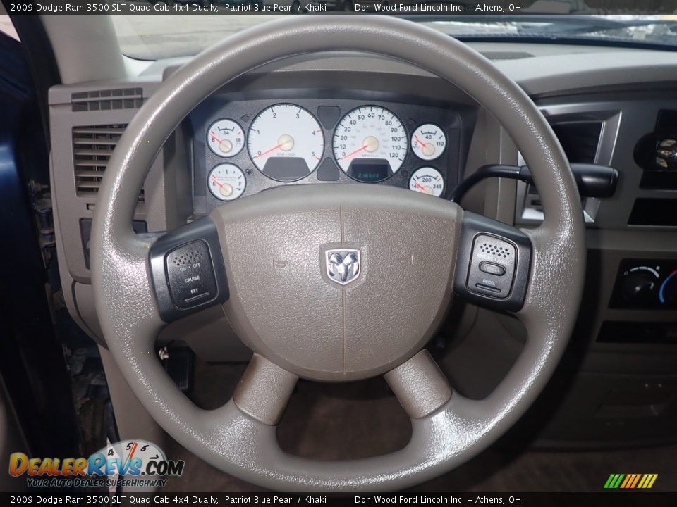 2009 Dodge Ram 3500 SLT Quad Cab 4x4 Dually Patriot Blue Pearl / Khaki Photo #23