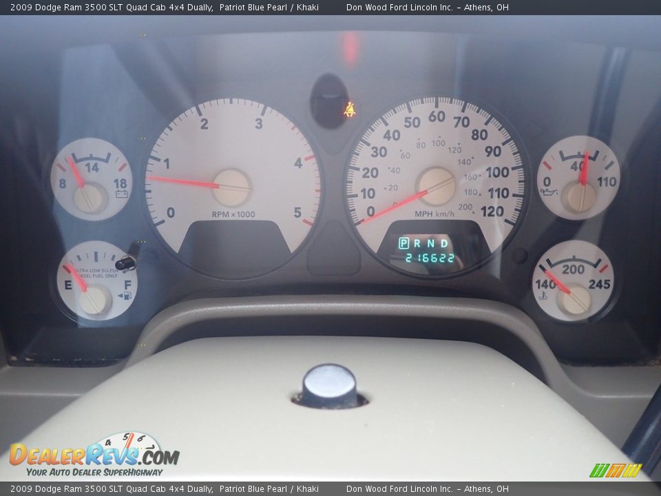 2009 Dodge Ram 3500 SLT Quad Cab 4x4 Dually Patriot Blue Pearl / Khaki Photo #24