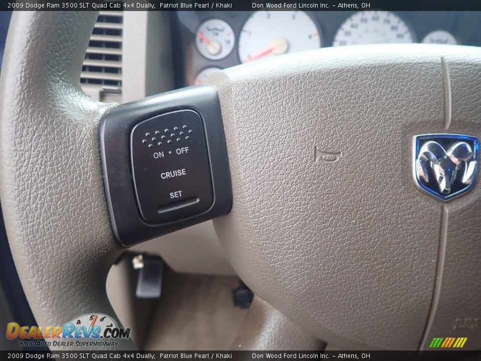 2009 Dodge Ram 3500 SLT Quad Cab 4x4 Dually Patriot Blue Pearl / Khaki Photo #25