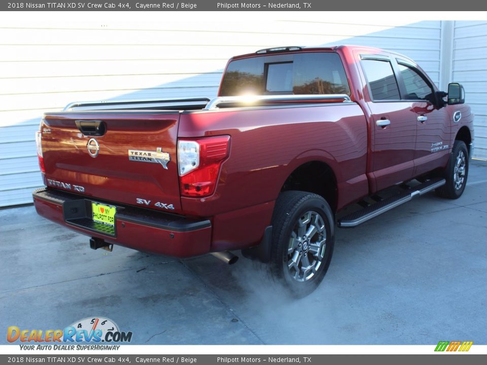 2018 Nissan TITAN XD SV Crew Cab 4x4 Cayenne Red / Beige Photo #9