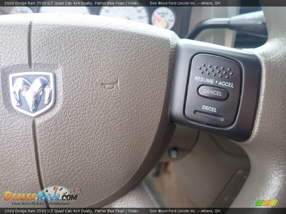 2009 Dodge Ram 3500 SLT Quad Cab 4x4 Dually Patriot Blue Pearl / Khaki Photo #26