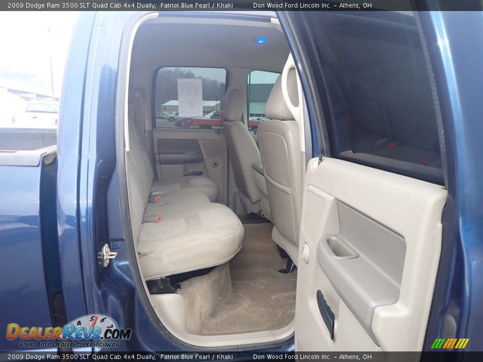 2009 Dodge Ram 3500 SLT Quad Cab 4x4 Dually Patriot Blue Pearl / Khaki Photo #33
