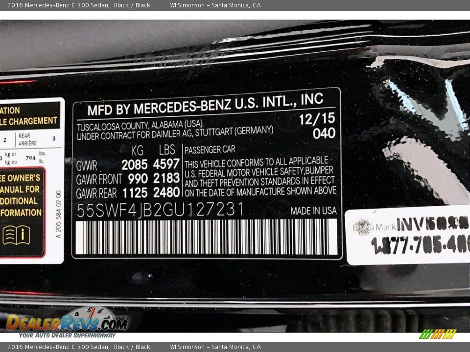 2016 Mercedes-Benz C 300 Sedan Black / Black Photo #32
