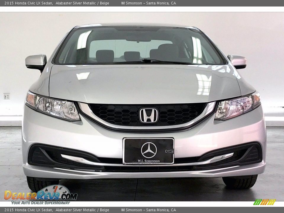 2015 Honda Civic LX Sedan Alabaster Silver Metallic / Beige Photo #2