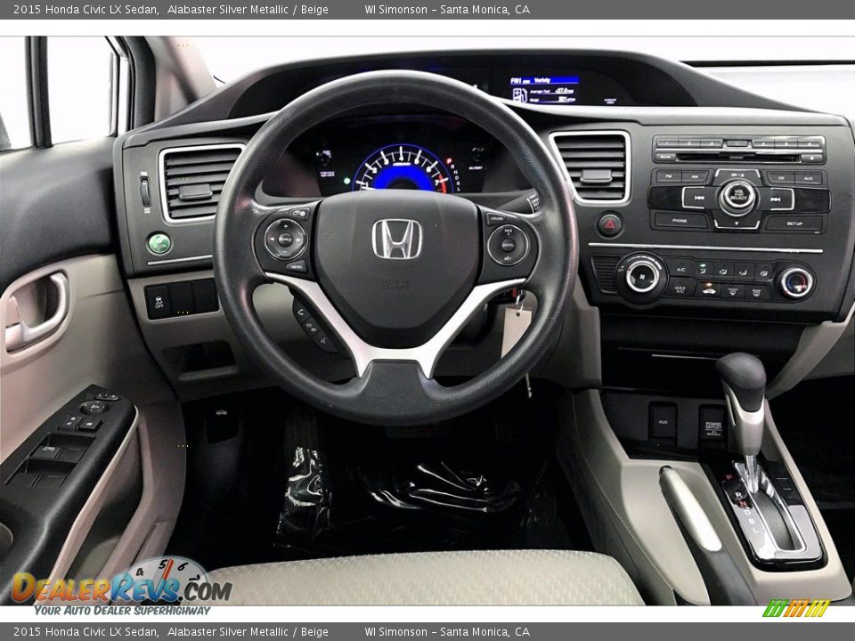 2015 Honda Civic LX Sedan Alabaster Silver Metallic / Beige Photo #4