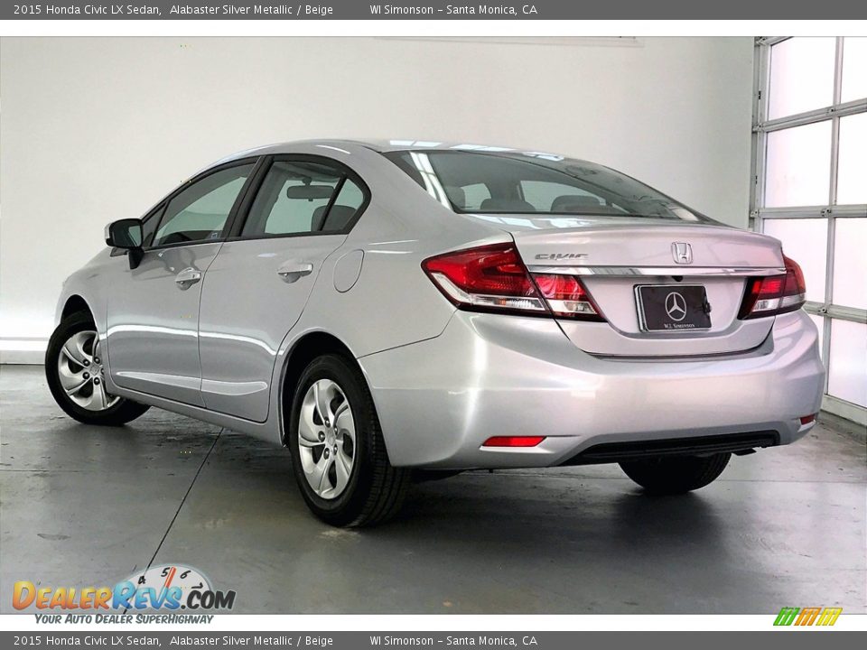 2015 Honda Civic LX Sedan Alabaster Silver Metallic / Beige Photo #10