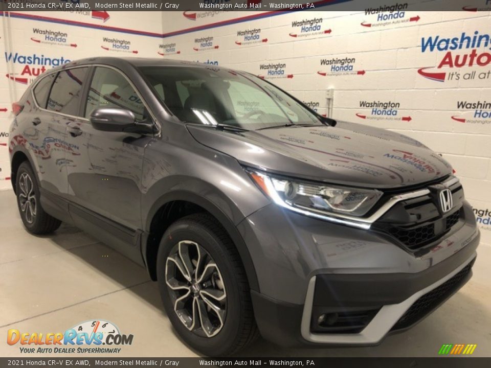 2021 Honda CR-V EX AWD Modern Steel Metallic / Gray Photo #2