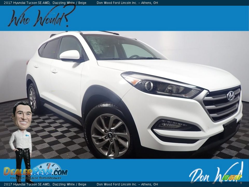 2017 Hyundai Tucson SE AWD Dazzling White / Beige Photo #4