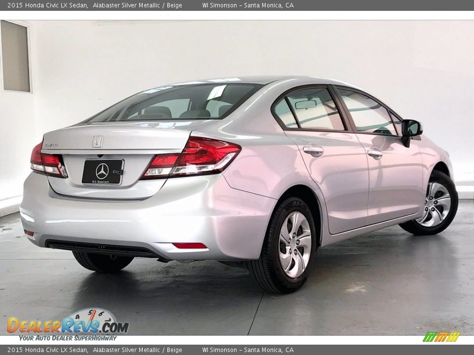 2015 Honda Civic LX Sedan Alabaster Silver Metallic / Beige Photo #13