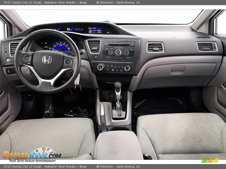 2015 Honda Civic LX Sedan Alabaster Silver Metallic / Beige Photo #15