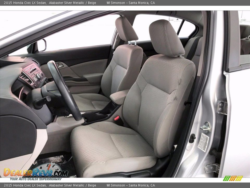 2015 Honda Civic LX Sedan Alabaster Silver Metallic / Beige Photo #18