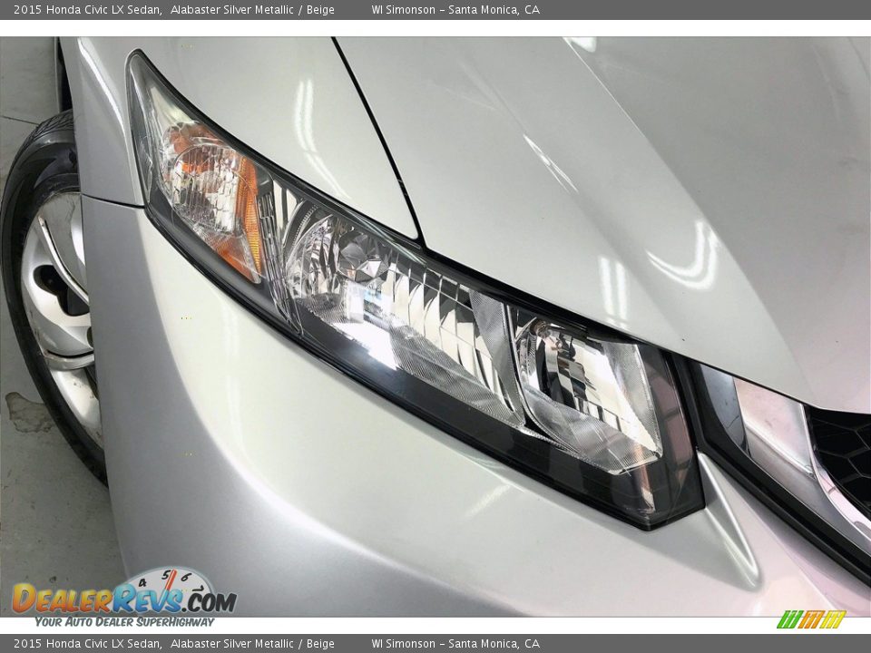 2015 Honda Civic LX Sedan Alabaster Silver Metallic / Beige Photo #27