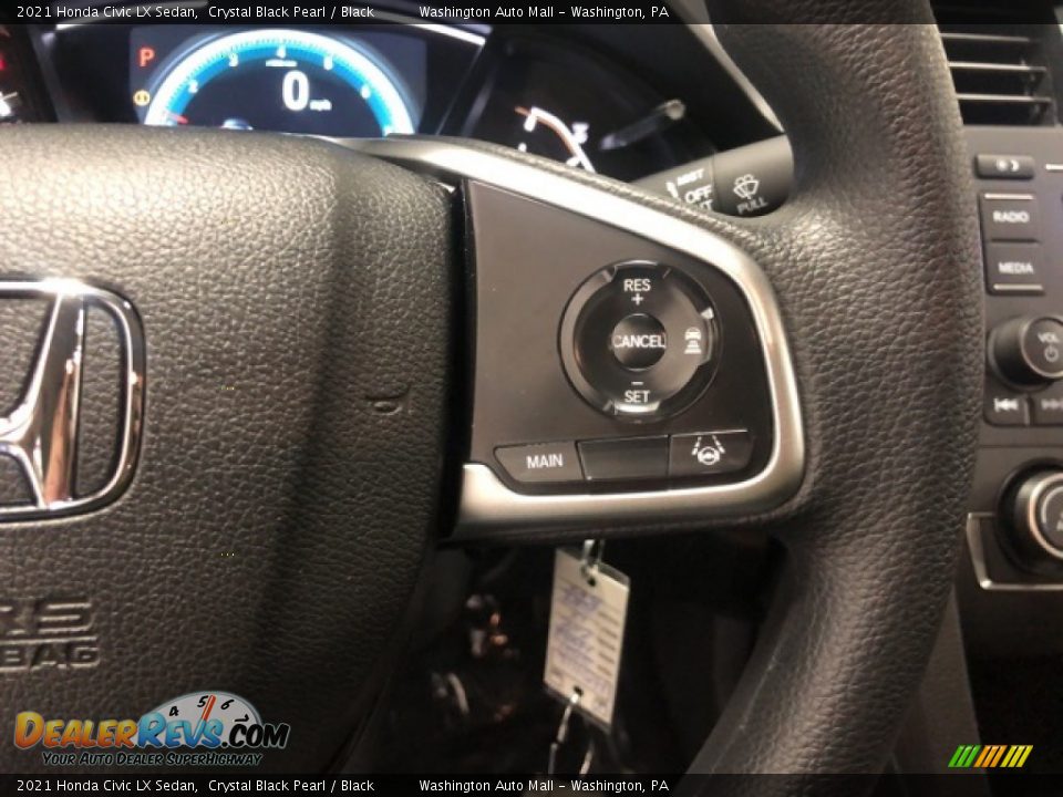 2021 Honda Civic LX Sedan Crystal Black Pearl / Black Photo #12
