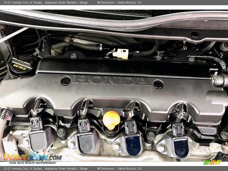 2015 Honda Civic LX Sedan Alabaster Silver Metallic / Beige Photo #31