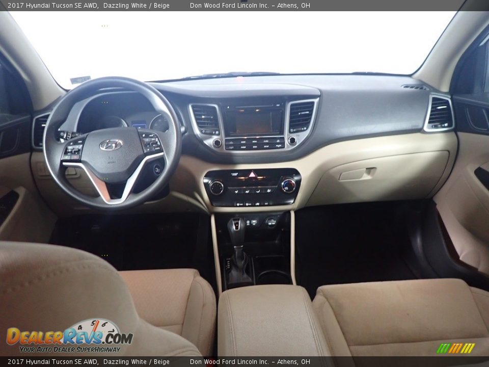 2017 Hyundai Tucson SE AWD Dazzling White / Beige Photo #35