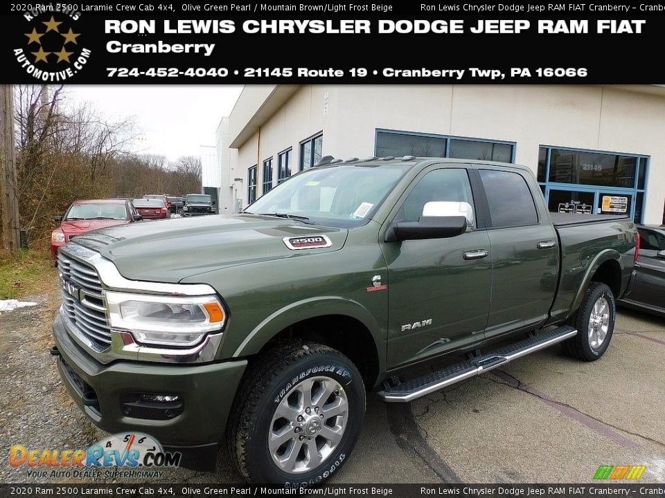 2020 Ram 2500 Laramie Crew Cab 4x4 Olive Green Pearl / Mountain Brown/Light Frost Beige Photo #1