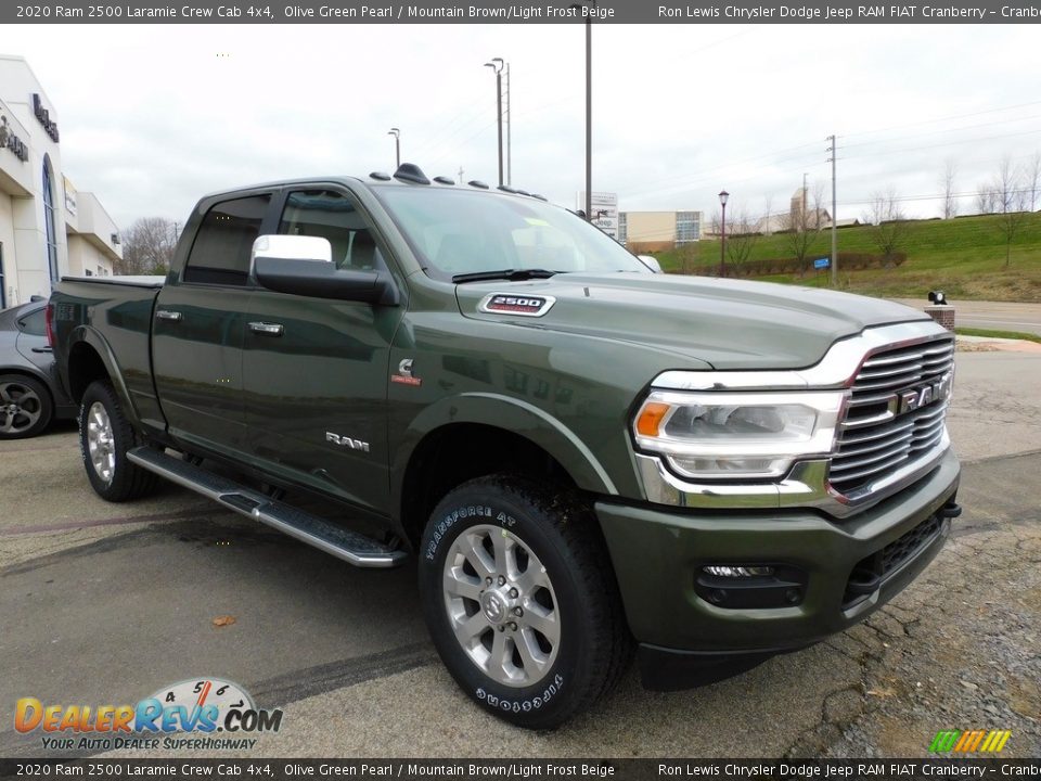 2020 Ram 2500 Laramie Crew Cab 4x4 Olive Green Pearl / Mountain Brown/Light Frost Beige Photo #3