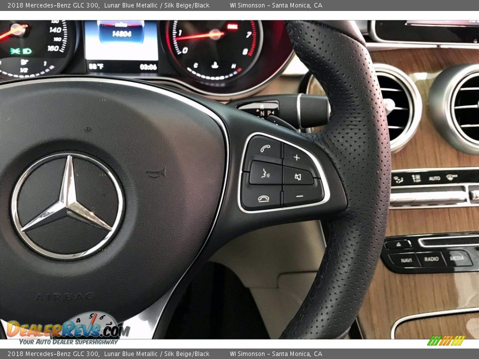 2018 Mercedes-Benz GLC 300 Lunar Blue Metallic / Silk Beige/Black Photo #22