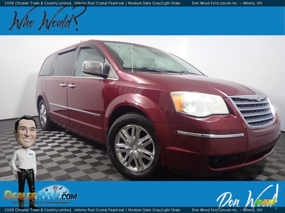 2008 Chrysler Town & Country Limited Inferno Red Crystal Pearlcoat / Medium Slate Gray/Light Shale Photo #1