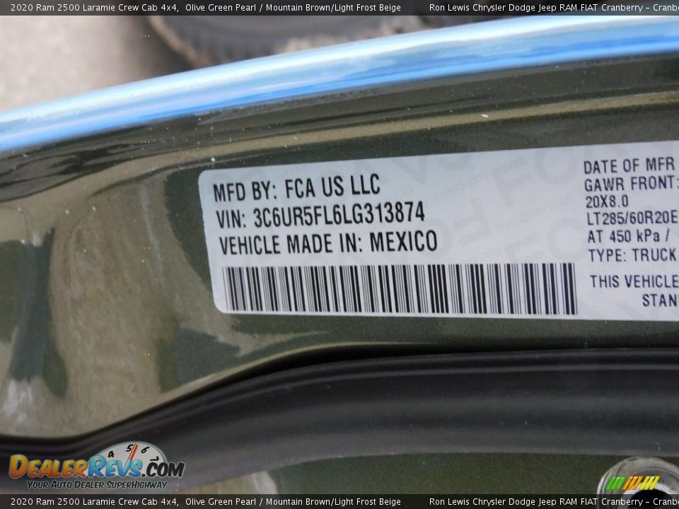 2020 Ram 2500 Laramie Crew Cab 4x4 Olive Green Pearl / Mountain Brown/Light Frost Beige Photo #20