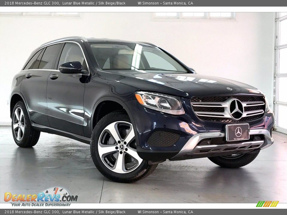 2018 Mercedes-Benz GLC 300 Lunar Blue Metallic / Silk Beige/Black Photo #34