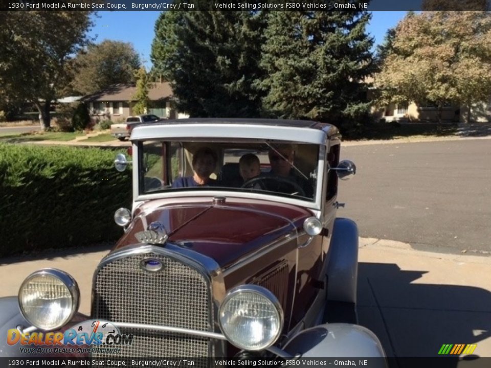 1930 Ford Model A Rumble Seat Coupe Burgundy/Grey / Tan Photo #3