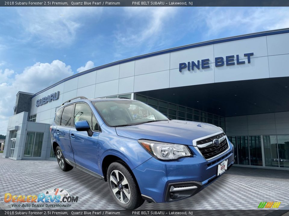 2018 Subaru Forester 2.5i Premium Quartz Blue Pearl / Platinum Photo #1