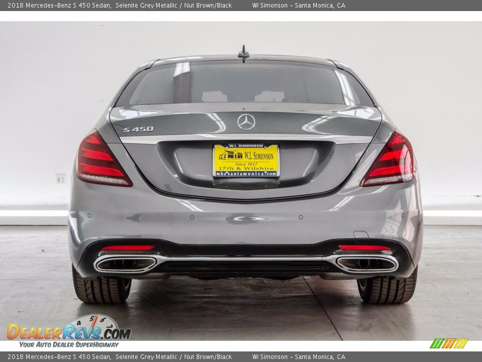 2018 Mercedes-Benz S 450 Sedan Selenite Grey Metallic / Nut Brown/Black Photo #4