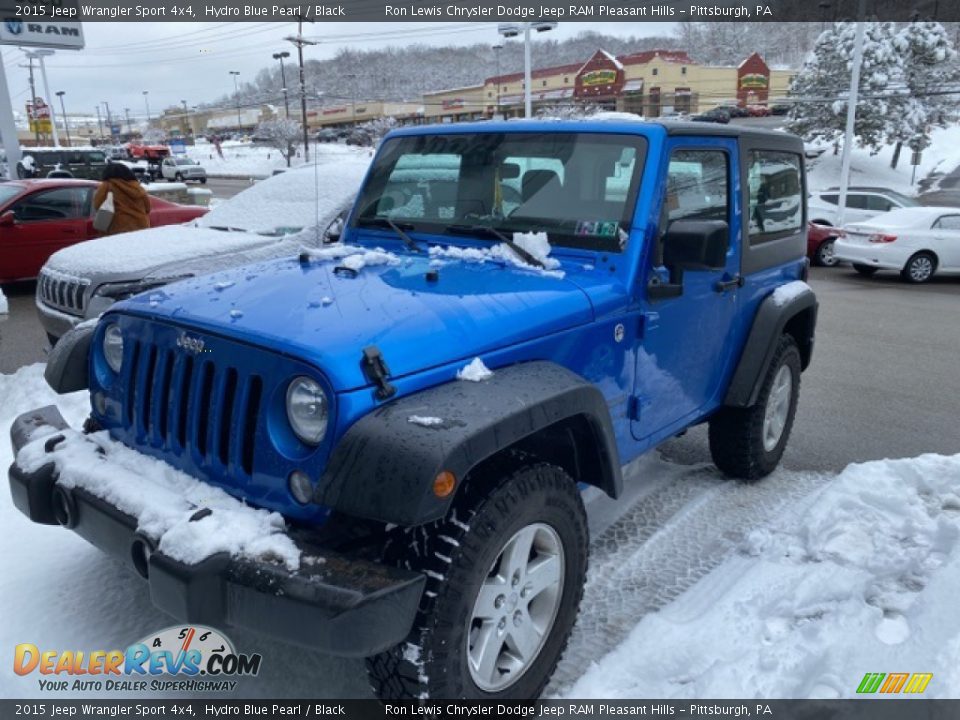 2015 Jeep Wrangler Sport 4x4 Hydro Blue Pearl / Black Photo #1