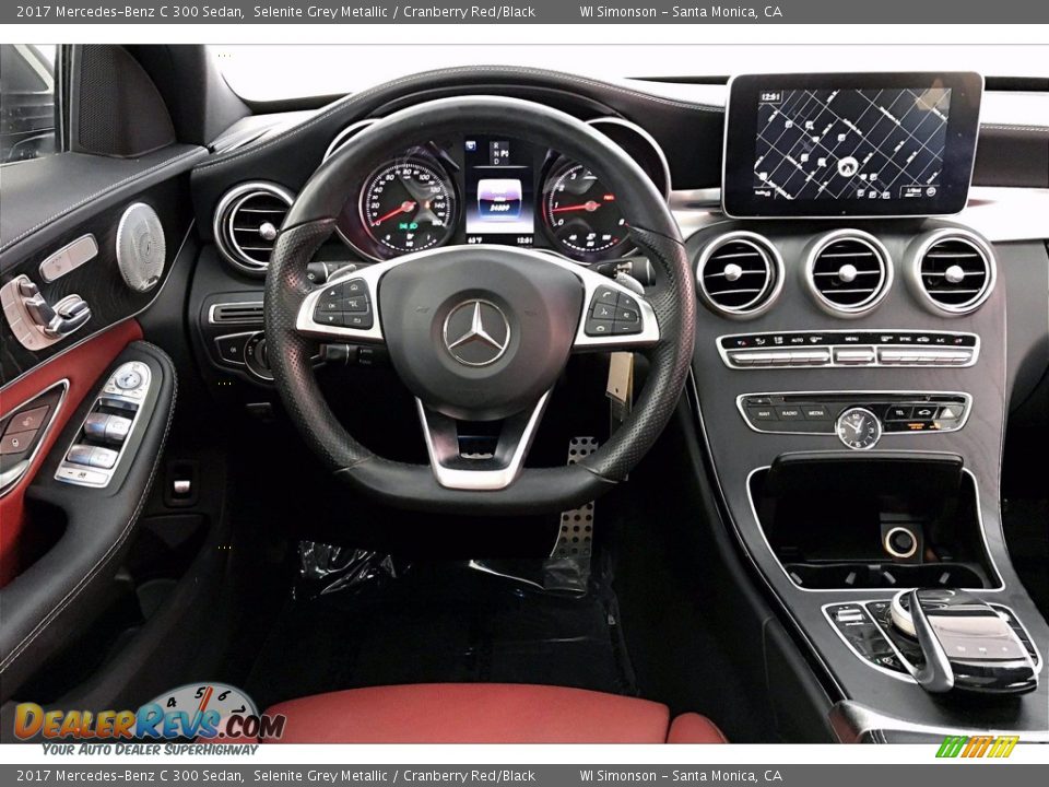 2017 Mercedes-Benz C 300 Sedan Selenite Grey Metallic / Cranberry Red/Black Photo #4