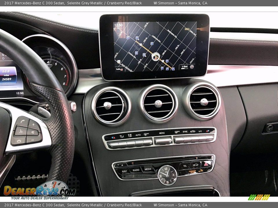 2017 Mercedes-Benz C 300 Sedan Selenite Grey Metallic / Cranberry Red/Black Photo #5