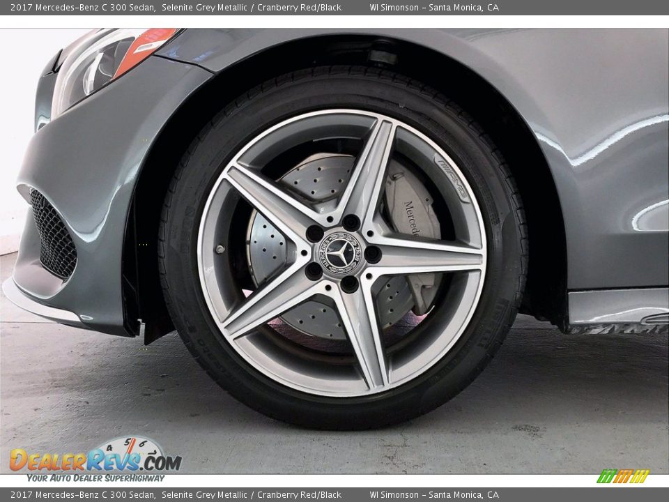 2017 Mercedes-Benz C 300 Sedan Selenite Grey Metallic / Cranberry Red/Black Photo #8