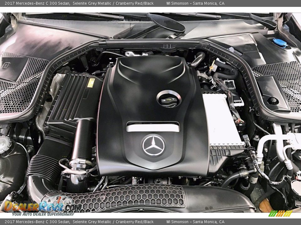 2017 Mercedes-Benz C 300 Sedan Selenite Grey Metallic / Cranberry Red/Black Photo #9
