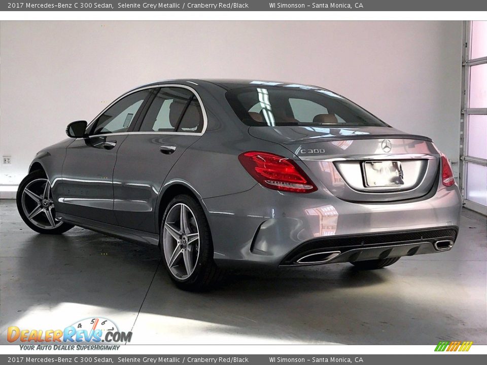 2017 Mercedes-Benz C 300 Sedan Selenite Grey Metallic / Cranberry Red/Black Photo #10